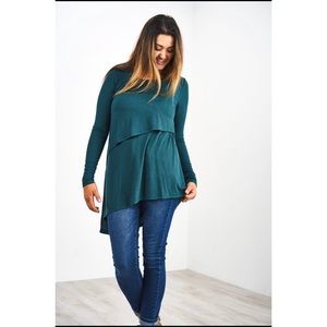 Latched Mama Ribbed Asymmetrical Nursing Tunic